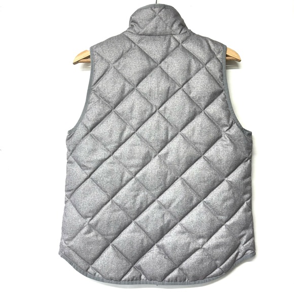 J Crew Diamond Quilted Down Zip Up Puffer Vest Jacket Gray Silver Size Small - Picture 5 of 14